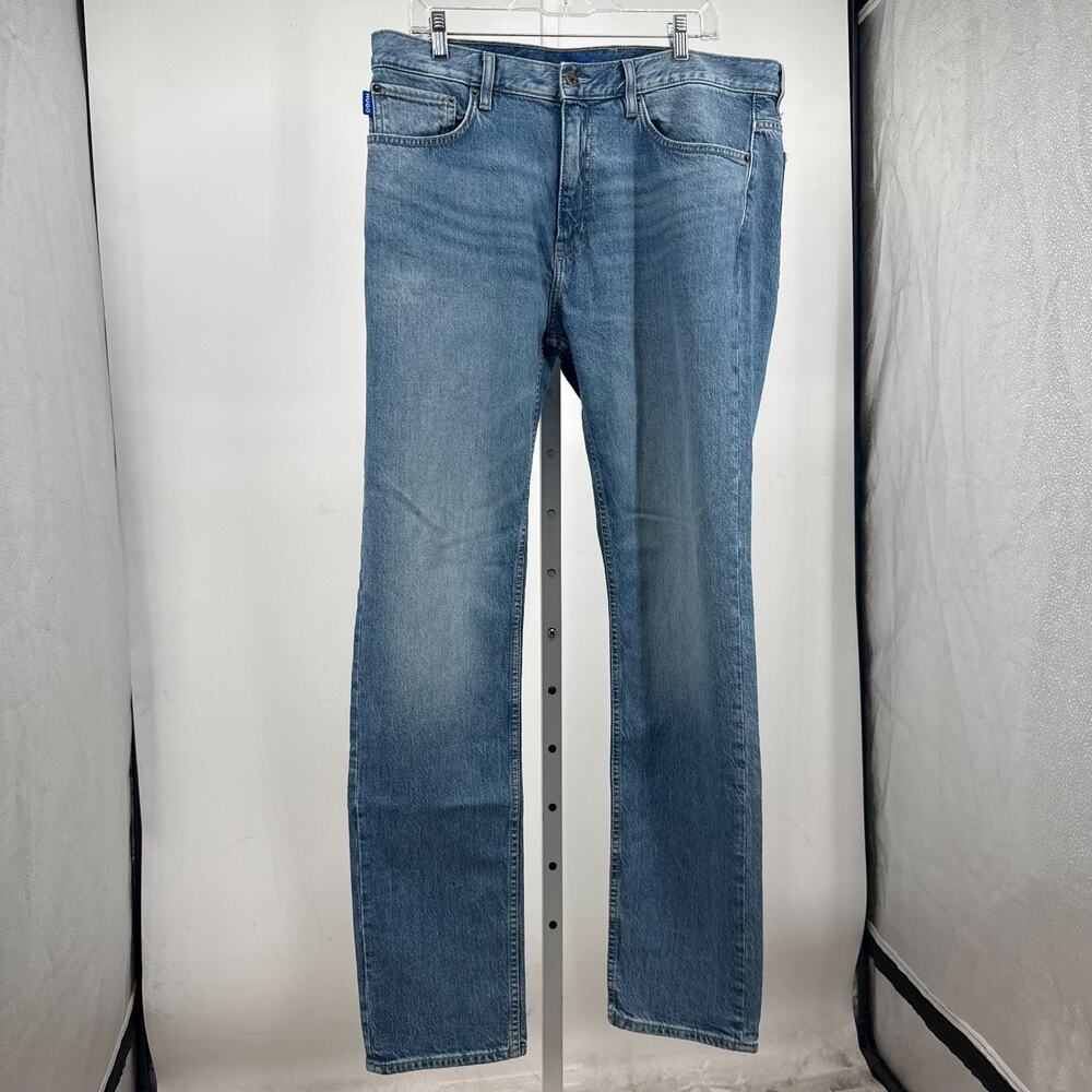 Hugo Boss Ash Slim Fit Denim Jeans Mens 36x34 Blue Straight Leg Medium Wash NWT